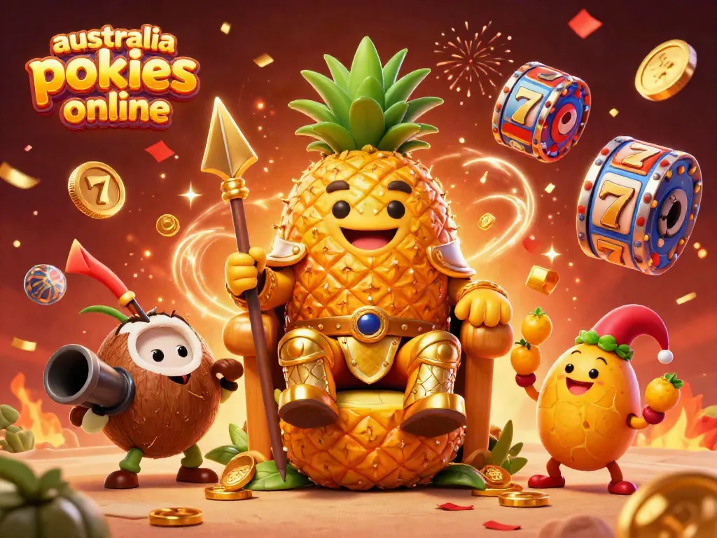 Experience the thrill of australia pokies online with vibrant 3D characters and lively casino elements.