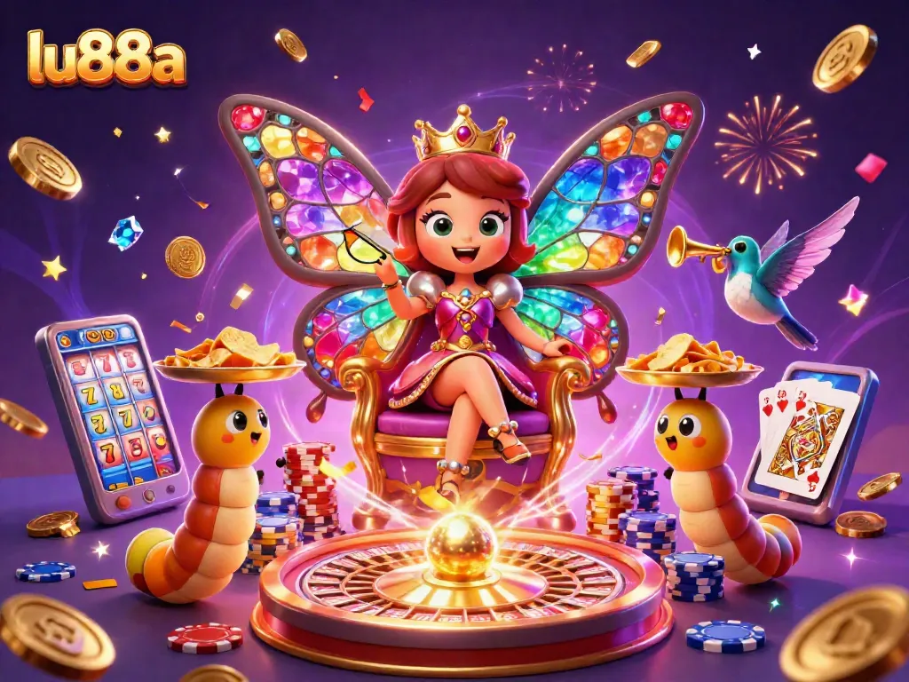 Engage with lu88a's thrilling casino experience featuring a dynamic butterfly queen scene.