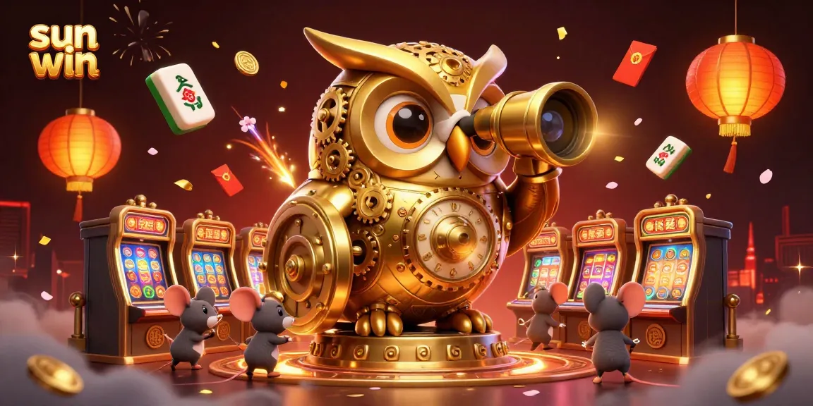 Engage in exciting games with sun win, featuring golden owl, charming mice, and stunning casino visuals.